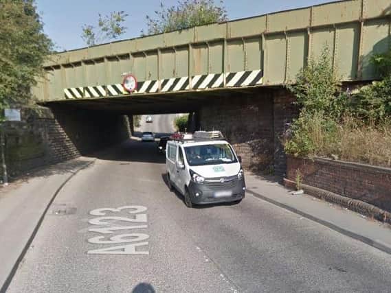 The truck collided into the rail bridge on Aldwarke Lane. Picture: Google