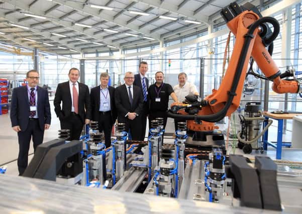 A Star debate on advanced manufacturing at the University of Sheffield's Factory 2050. From left: Adrian France, David Grey, Mark Webber, Mike Rigby, Matthew Chenery, Vince Middleton and Keith Ridgway. Picture: Chris Etchells