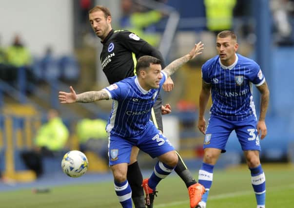 Ross Wallace is fouled by Brighton's Glenn Myrray when the sides met at Hillsborough in October