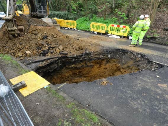 One of Sheffield's recent sinkholes.