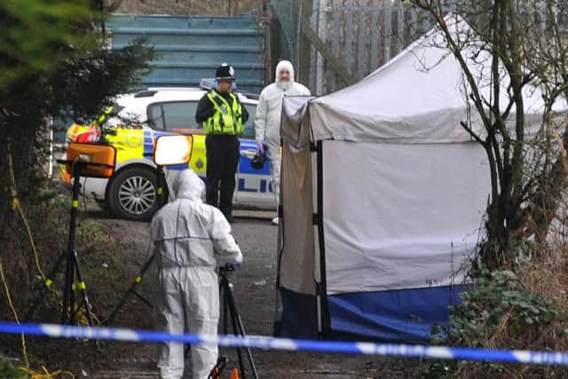 Forensics officers at the scene where the body was found (Thomas Temple/SWNS - Leeds)