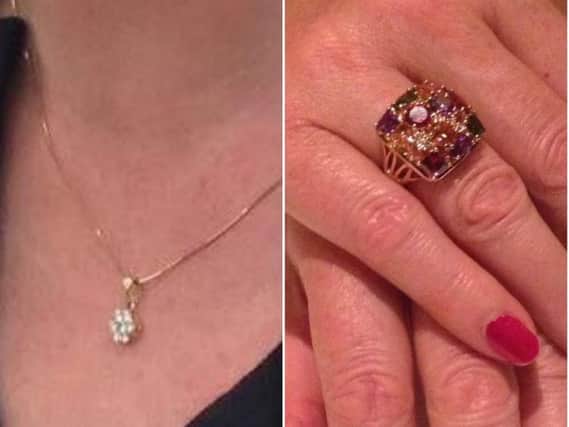 The stolen items of jewellery. (Photo: Facebook/Nicola Sunderland).