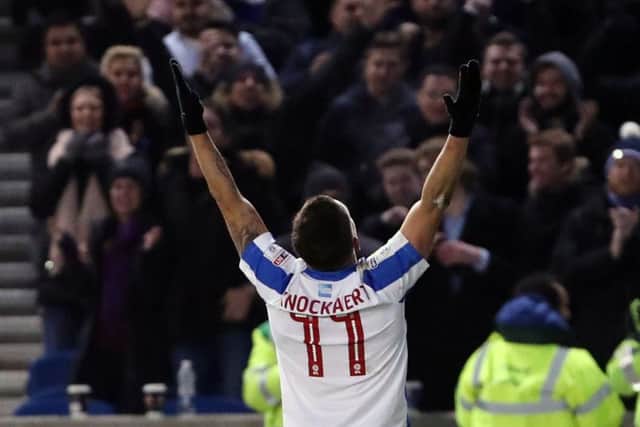 Anthony Knockaert celebrates netting the winner - and his second - for Brighton as they beat Wednesday to go back atop the Championship