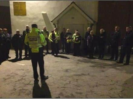Officers involved in a crackdown on crime in Doncaster today