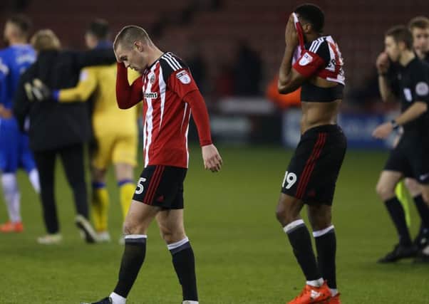 Dejection at the end for the Blades. Pictures: Sport Image