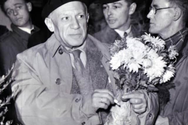 Picasso pictured visiting South Yorkshire almost 70 years ago - now his work is on show at Barnsley's Cooper Gallery.