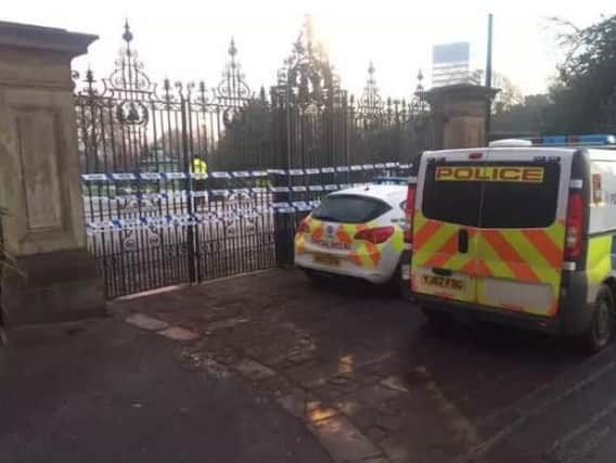 The entrance to Weston Park was cordoned off.