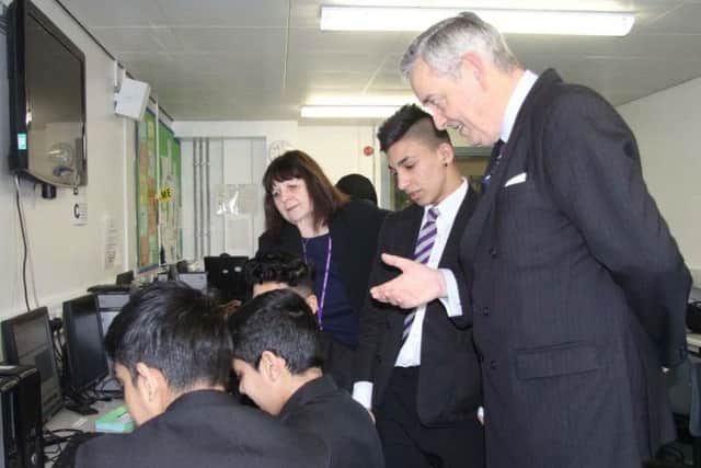 The Lord Lieutenant of South Yorkshire, Andrew Coombe, visits Fir Vale School