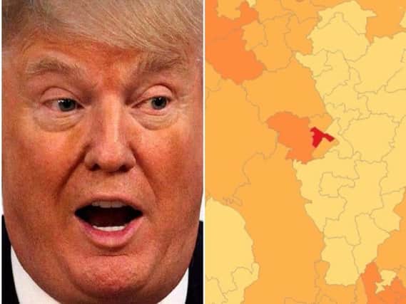 A map has revealed Sheffield is the most anti-Donald Trump area in South Yorkshire.
