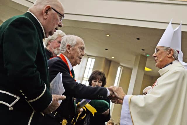 Sir Patrick Duffy receives his papal knighthood in Doncaster.