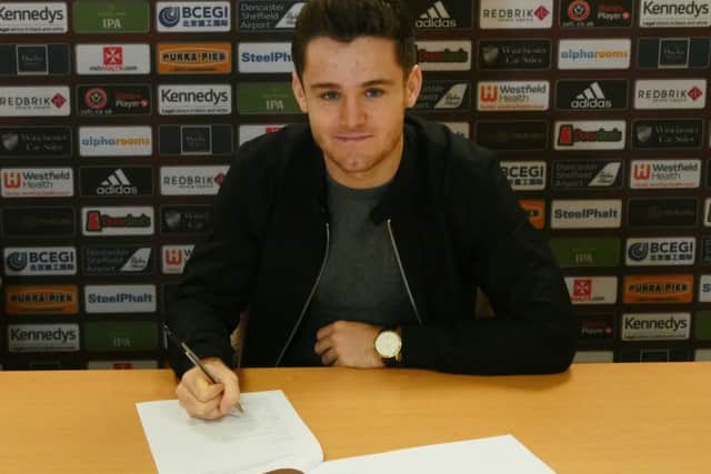 Joe Riley signed on loan from Manchester United last month