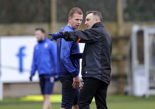 Sheffield Wednesday new signing Jordan Rhodes on his first day training with his new club with Carlos Carvalhal..Picture Steve Ellis