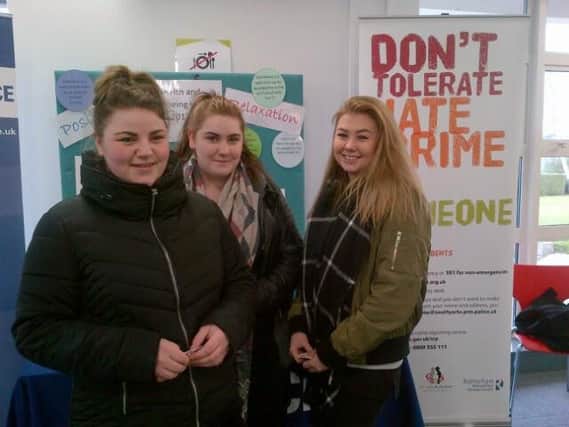 Dearne Valley College students were taught about how to report hate crimes.
