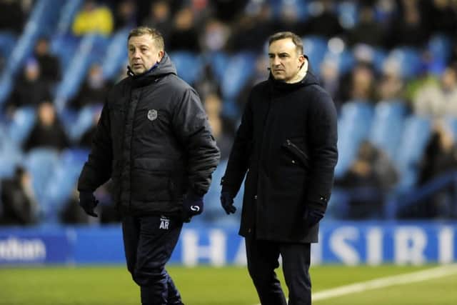 Goalkeeping coach Andy Rhodes with Carlos Carvalhal