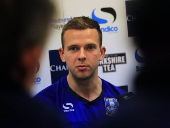 Owls new boy Jordan Rhodes speaks with the press after his move from Middlesbrough