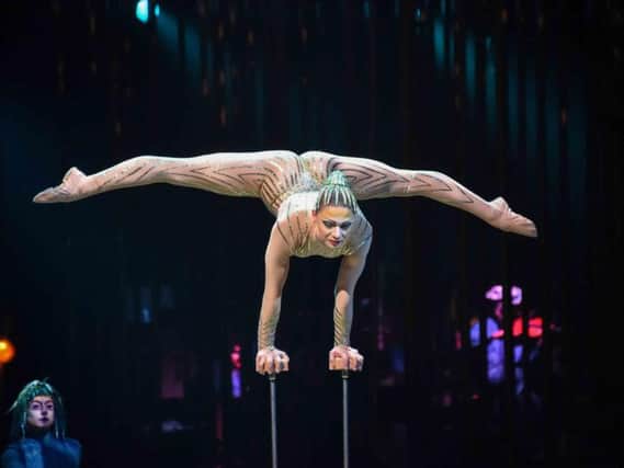 Roll up, roll up. With balancing skills, astonishing trapeze artists, swing displays and an incredible baton twirler, this Cirque show has the lot.