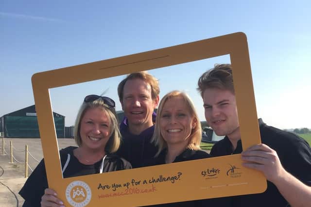 Then mistress cutler Karen McKay with friends and family who joined her in a skydive which raised more than 4,000 for the 2016 Master Cutlers Challenge