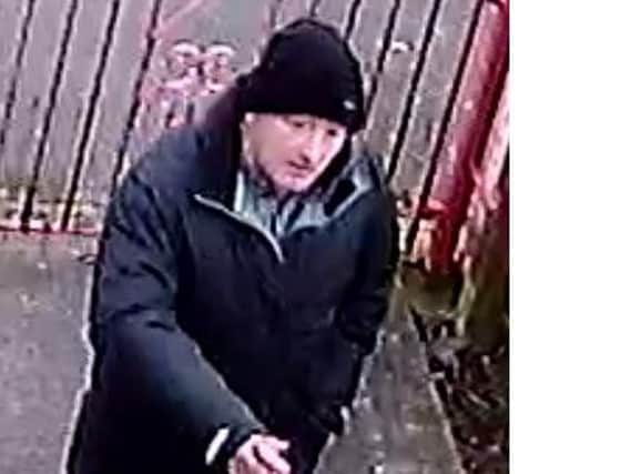 This man is wanted in connection with a burglary in Doncaster.