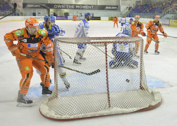 Andreas Valdix Goal - Sheffield Steelers v Fife Flyers 08/02/17. Pic by Dean Wooley
