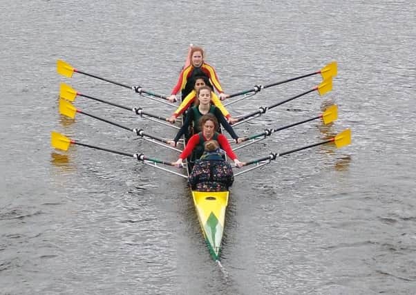 A girls quad from Doncaster Rowing Club in action. Photo: Phil Haigh