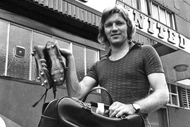 Tony Currie with his boots at Bramall Lane - 9 June 1976