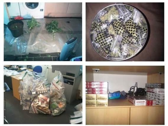 The drugs and cash haul seized by police.