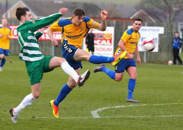 Stocksbridge Park Steels  forward Joe Lumsden has hit 16 goals this season. But Steels boss Chris Hilton is calling for others to chip in with a few more goals to take the pressure off the leading scorer.  Credit Peter Revitt