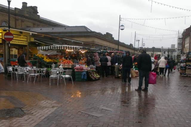 Doncaster market in the town centre