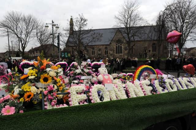 Flowers at the funeral of Leonne Weeks