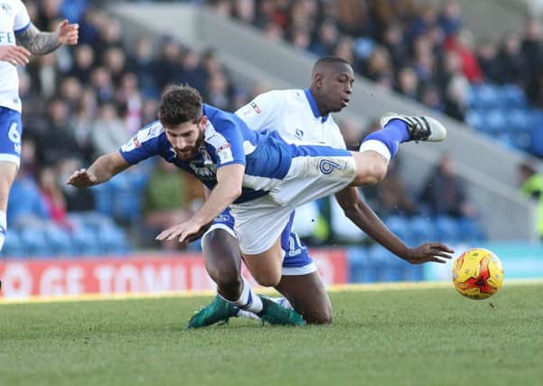 Chesterfield v Oldham Athletic, Ched Evans is scythed down