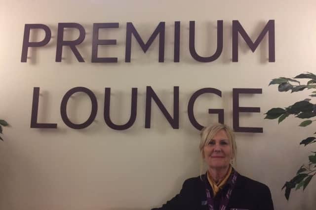 Diane Lawton in the Premium Lounge
