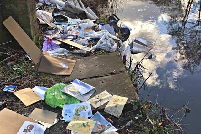 More litter can be seen piled up beside the river Don at Club Mill Road, Neepsend, in this photo sent by the same reader