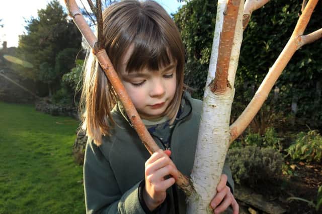 Seven year old Ivy Jerrery wants to be a journalist and has big plans for her future. She writes newsletters and films her own videos and loves the idea of making wildlife documentaries. Ivy is pictured looking for wildlife in her garden. Picture: Chris Etchells