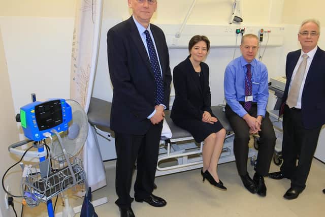 The launch of Yorkshire Cancer Research in partnership with the University of Sheffield and Sheffield Teaching Hospitals NHS Foundation Trust. Pictured are Dr Kathryn Scott, interim chief executive of the Yorkshire Cancer Research, Rob Coleman, Professor of Medical Oncology, University of Sheffield, Chris Newman, Faculty Director of Research & Innovation, University of Sheffield and Dr Jonathan Wadsley, Consultant Clinical Oncologist, Weston Park Hospital.