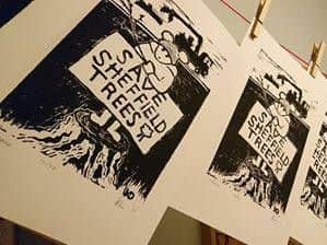 Keith produced 50 copies of the print, raising 500 for the campaign to save trees in Nether Edge