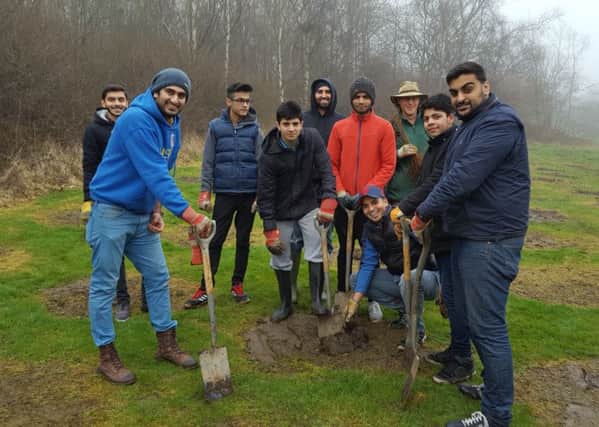 Members of the Ahmadiyya Muslim Youth Association (AMYA) from Yorkshire have been braving the cold weather to plant 650 trees at Kenninghall Bank.