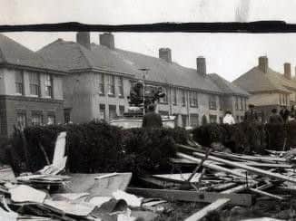 Hurricane damage on Northern Avenue, Arbourthorne
