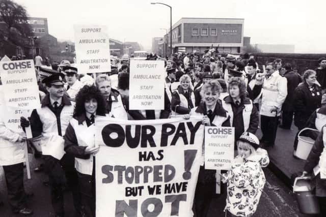 Ambulance dispute march in Sheffield - 1989