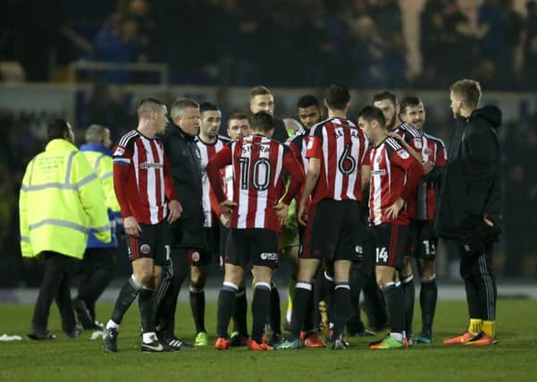 Chris Wilder addresses his team following their draw with Bristol Rovers: Simon Bellis/Sportimage