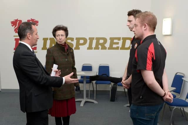 BUCS chief executive Vince Mayne introduces Princess Anne to officials involved in the national student championships (Capture the Event)