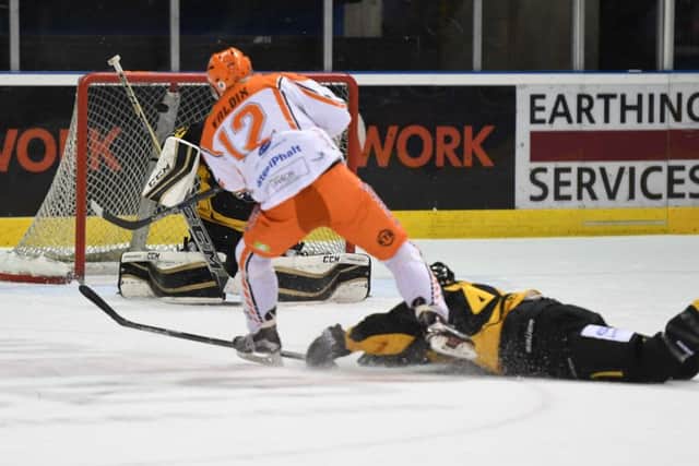 Andreas Valdix going for goal at Nottingham