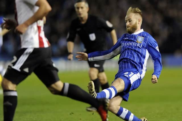 Owls Barry Bannan fires in a shot...Pic Steve Ellis