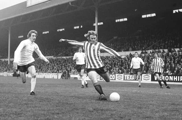 Sheffield United legend Tony Currie in action