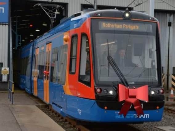 The launch of one of the new tram-trains.