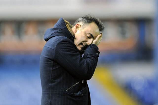 Carlos Carvalhal can't hide his frustration....Pic Steve Ellis