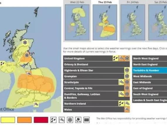 An Amber Warning has been issued for wind