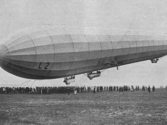 A zeppelin like the the one that carried out the raid on Sheffield.