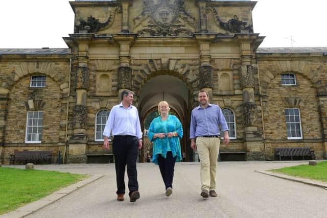 Director General of the RHS Sue Biggs and Show Director Nick Mattingley are joined by Chatsworth's Head of Gardens and Landscapes Steve Porter at an event to introduce the RHS Chatsworth Flower Show which will be launched from 7 to 11 June 2017. Picture Scott Merrylees