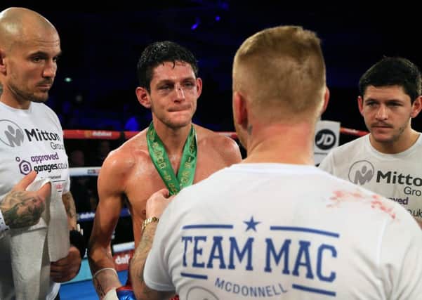 Gavin McDonnell cannot hide his disappointment after defeat in his WBC super bantamweight title fight. Picture: PA