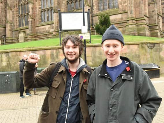Protesters Jack and Callum said it was the right time to get involved